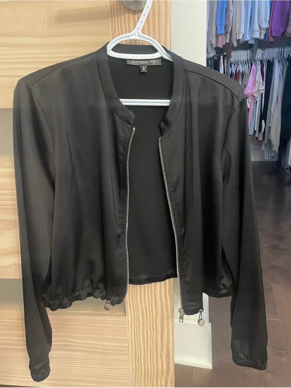 Dynamite Black Bomber Jacket - medium